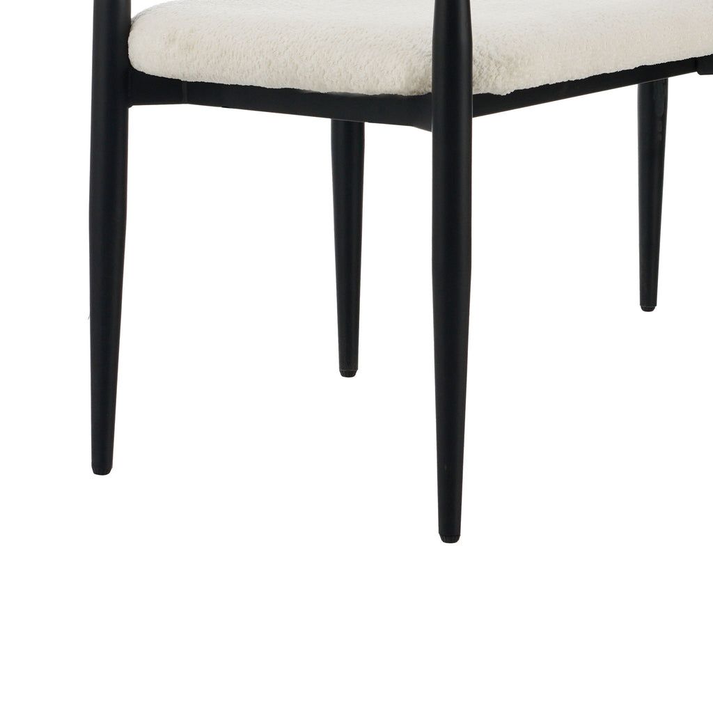 Modern Upholstered Loveseat Settee With Iron Frame