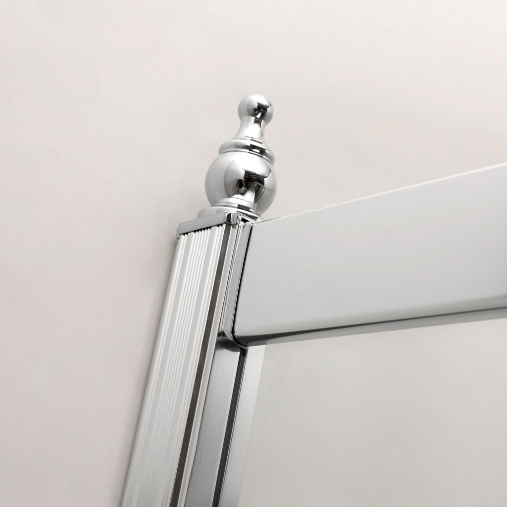 Framed Tub Shower Enclosure With Clear Tempered Glass