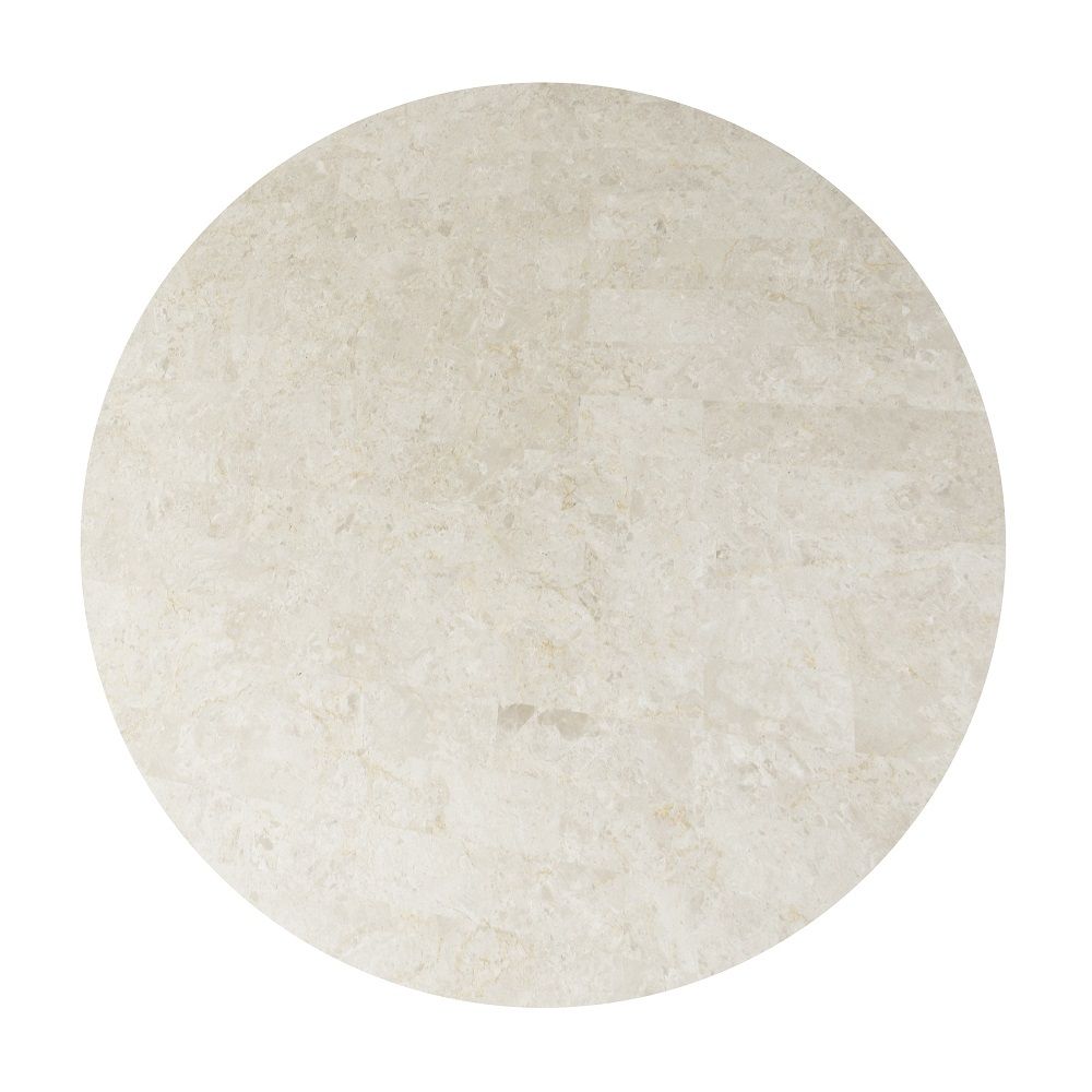 Adalynn - Round Dining Table With Marble Top - White & Weathered Gray Oak