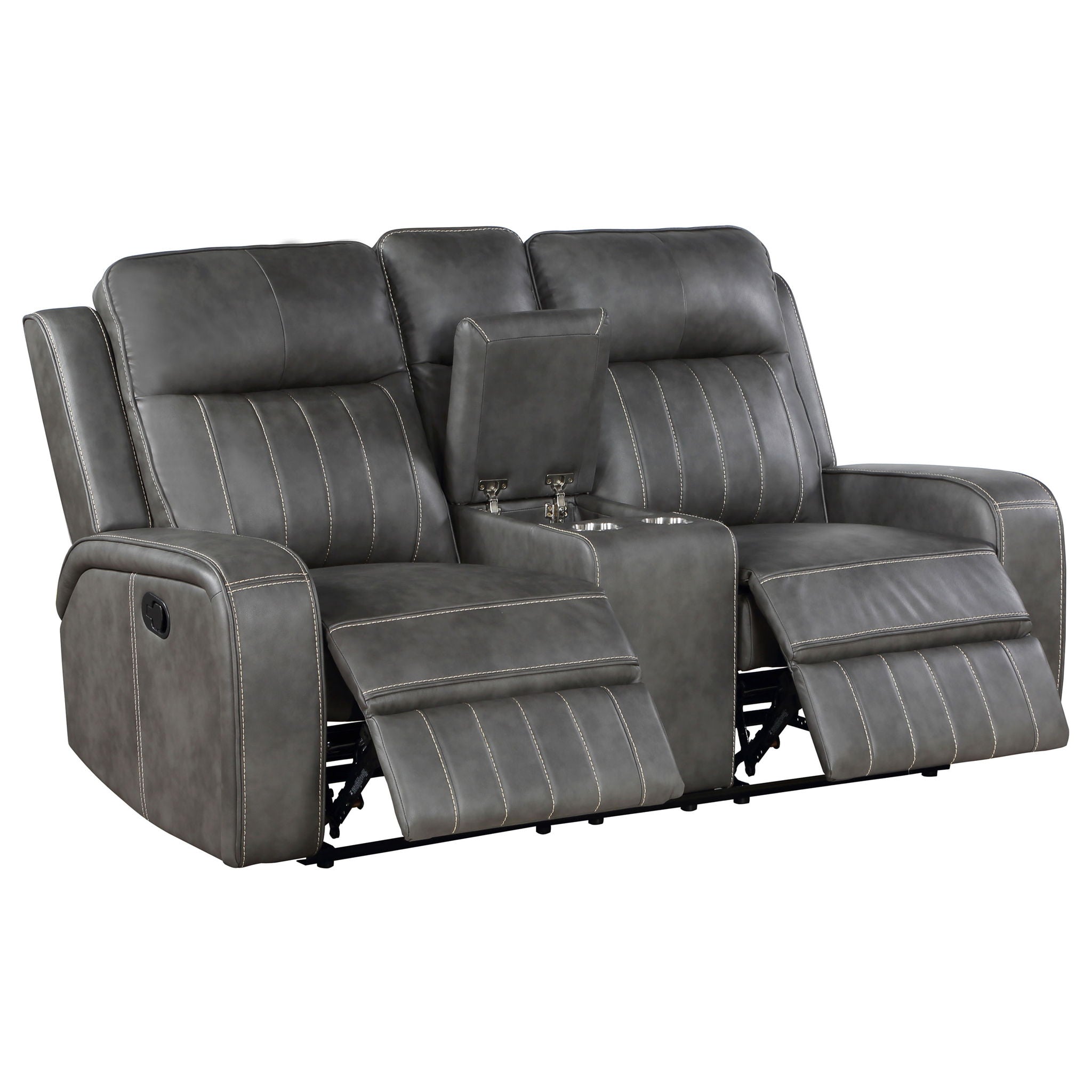 Forrest - 2 Piece Motion Reclining Sofa Set - Gray