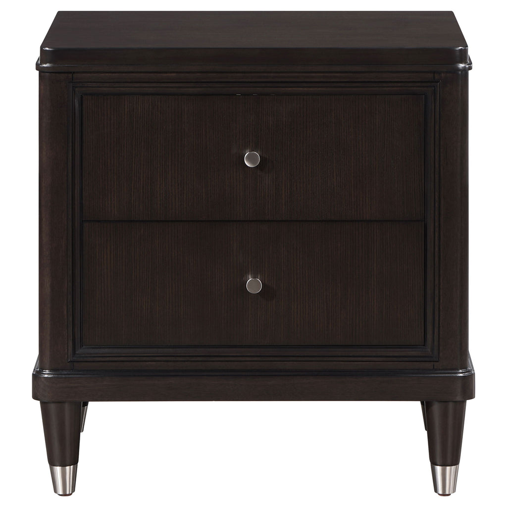 Niguel - 2 Drawer Nightstand With Felt Lined Top Drawer - Brown