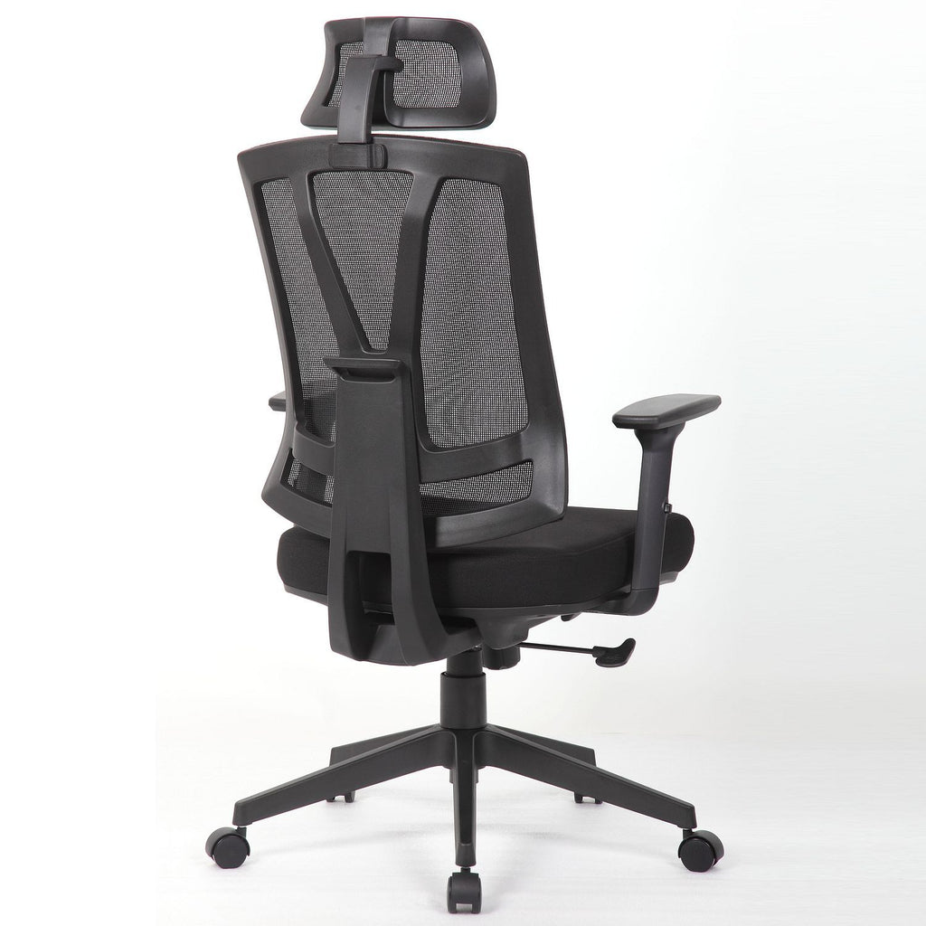 Office Chair With Adjustable Headrest & Back, High Back Swivel Desk Chair - Black