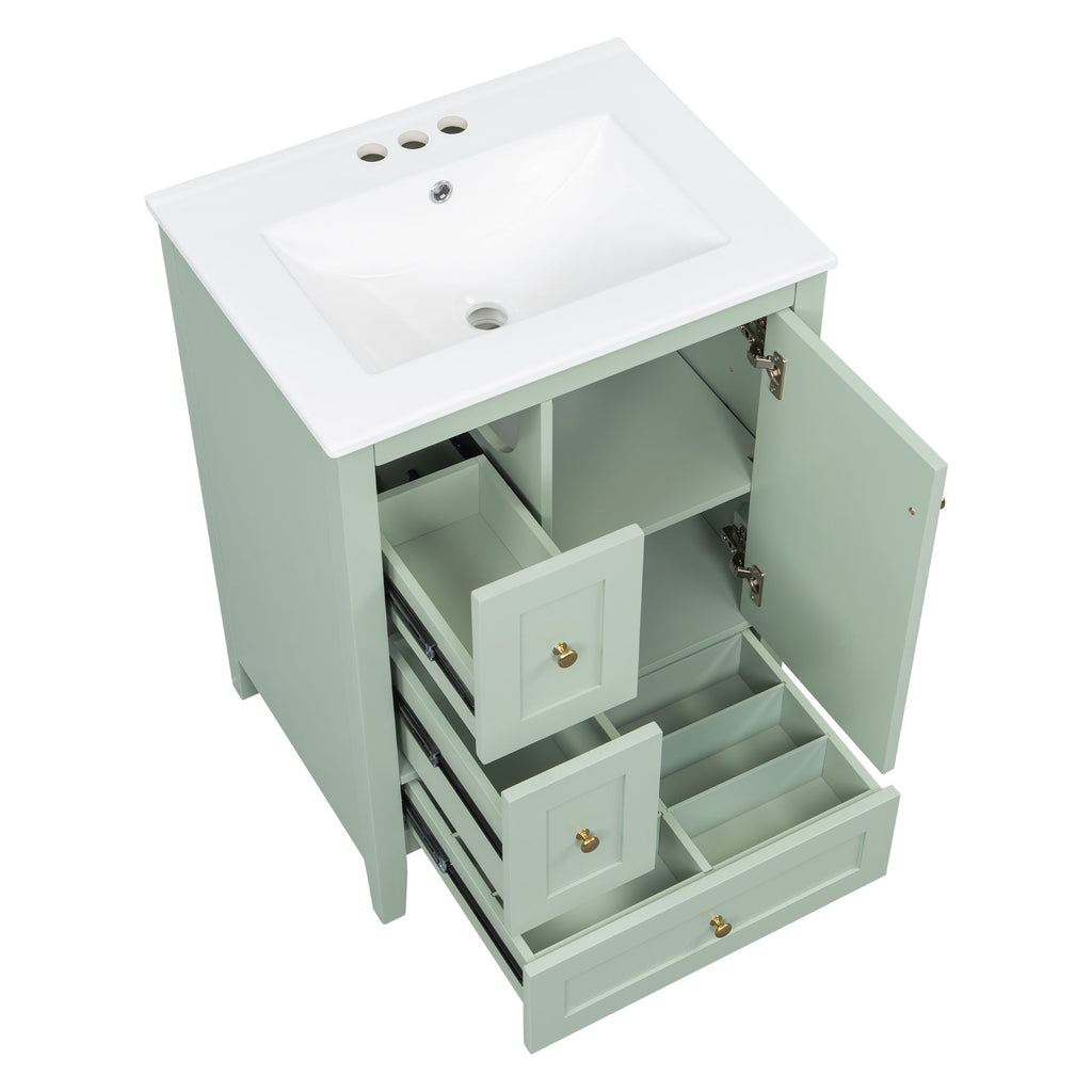 Modern Bathroom Vanity With Storage, Adjustable Shelf