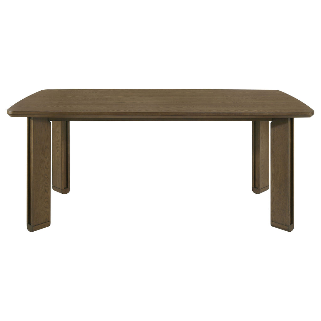 Crispin - 7 Piece Rectangular Dining Table Set With Upholstered Chairs - Brown