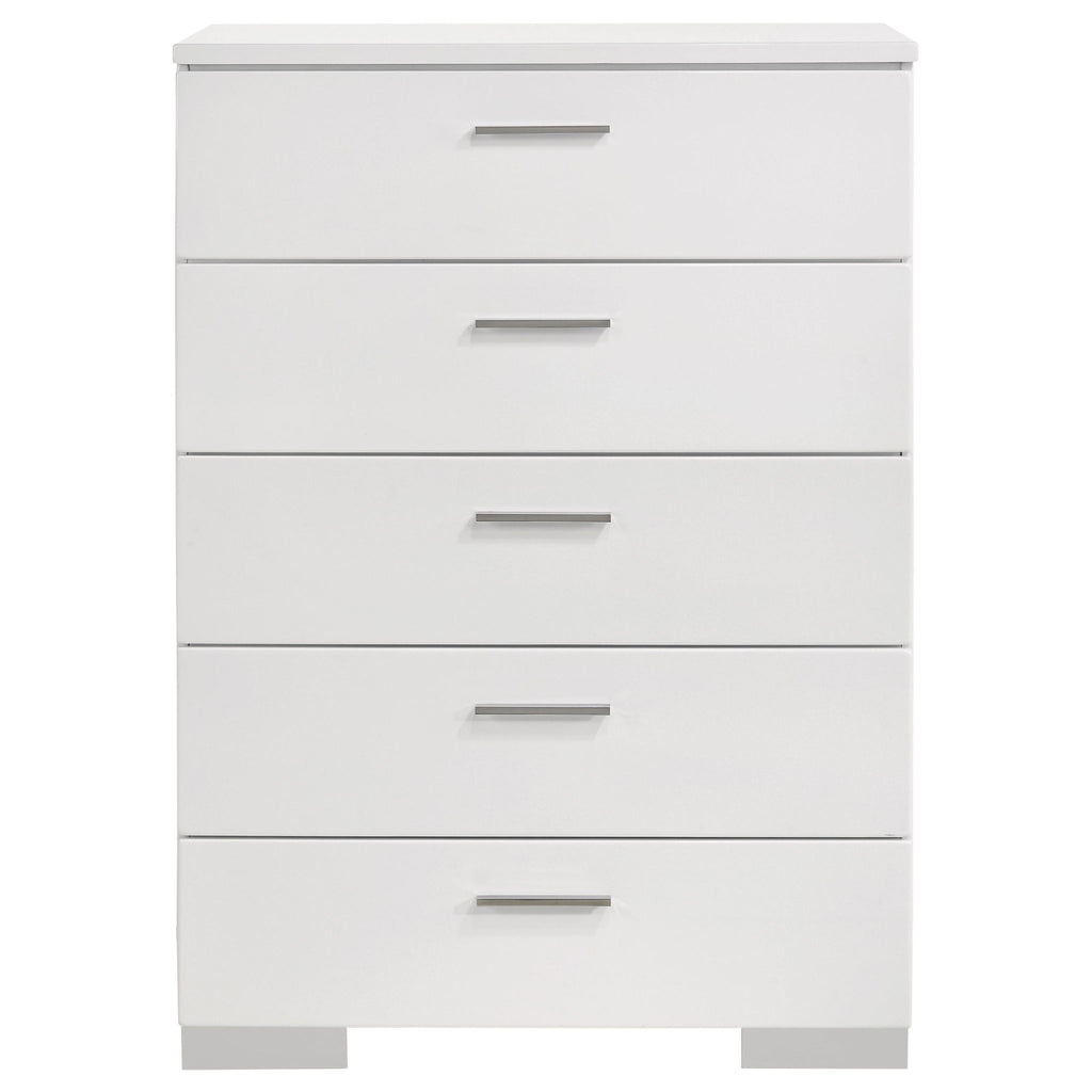 Dulcey - 5 Drawer Bedroom Chest - White