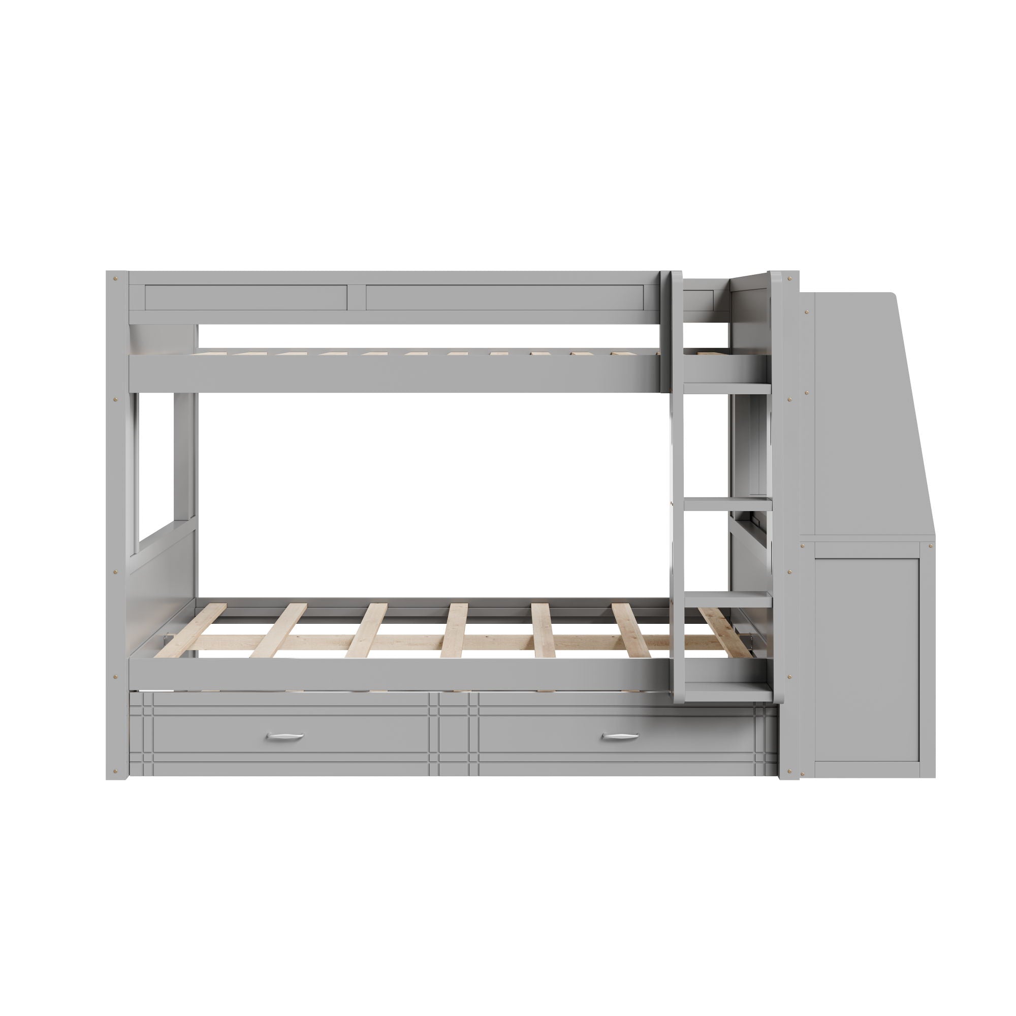 Multifunctional Bunk Bed With Desk, Bookshelves