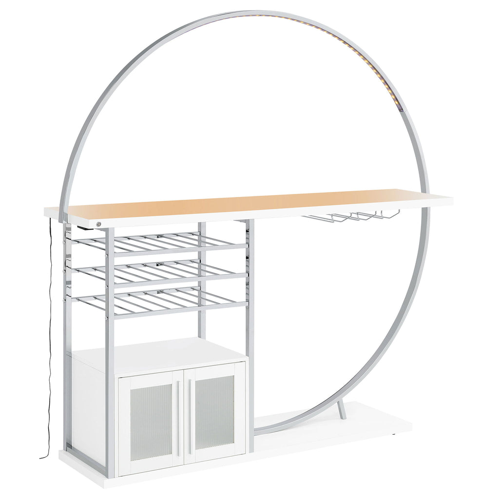 Casey - 2 Door Home Bar Storage Bar With Customizable Lighting - White