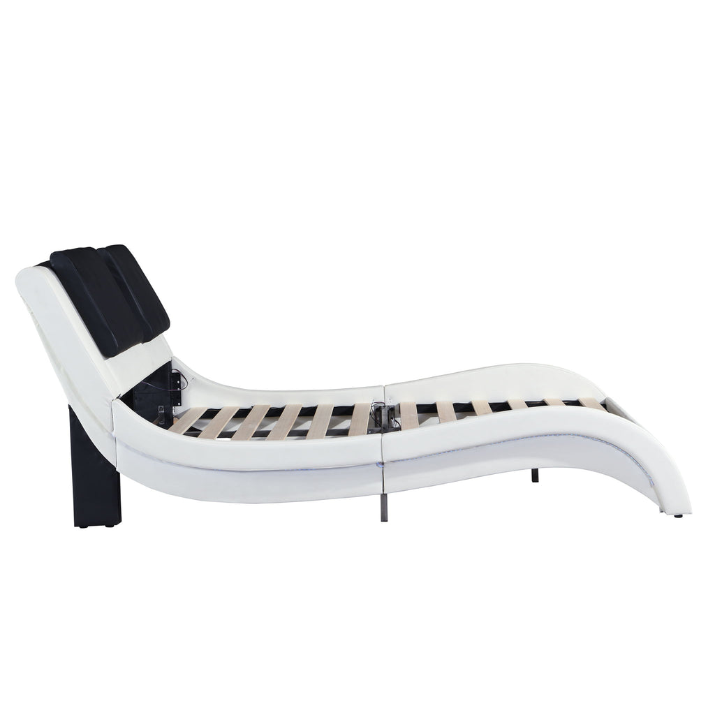 Platform Bed Frame With LED Lighting, tooth Music, Vibration Massage