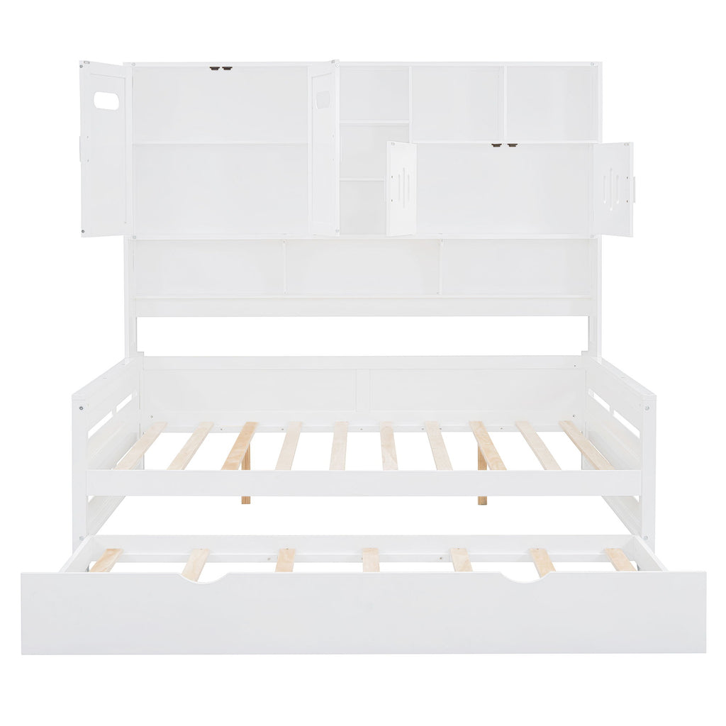 Daybed With All-In-One Cabinet And Shelf