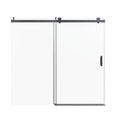 Frameless Single Sliding Soft Close Shower Doors, 3 / 8" Tempered Glass Reversible Installatio