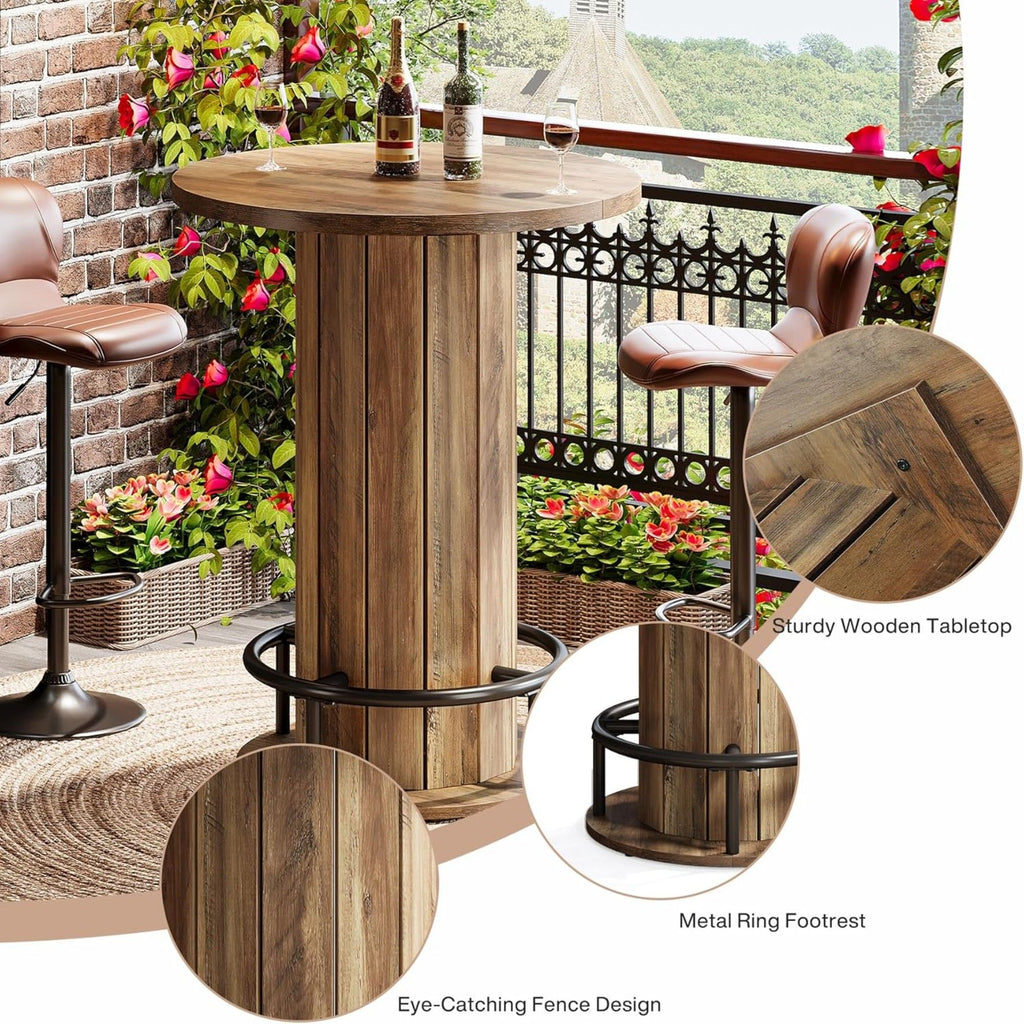 Pub Bistro Table - Rustic Brown