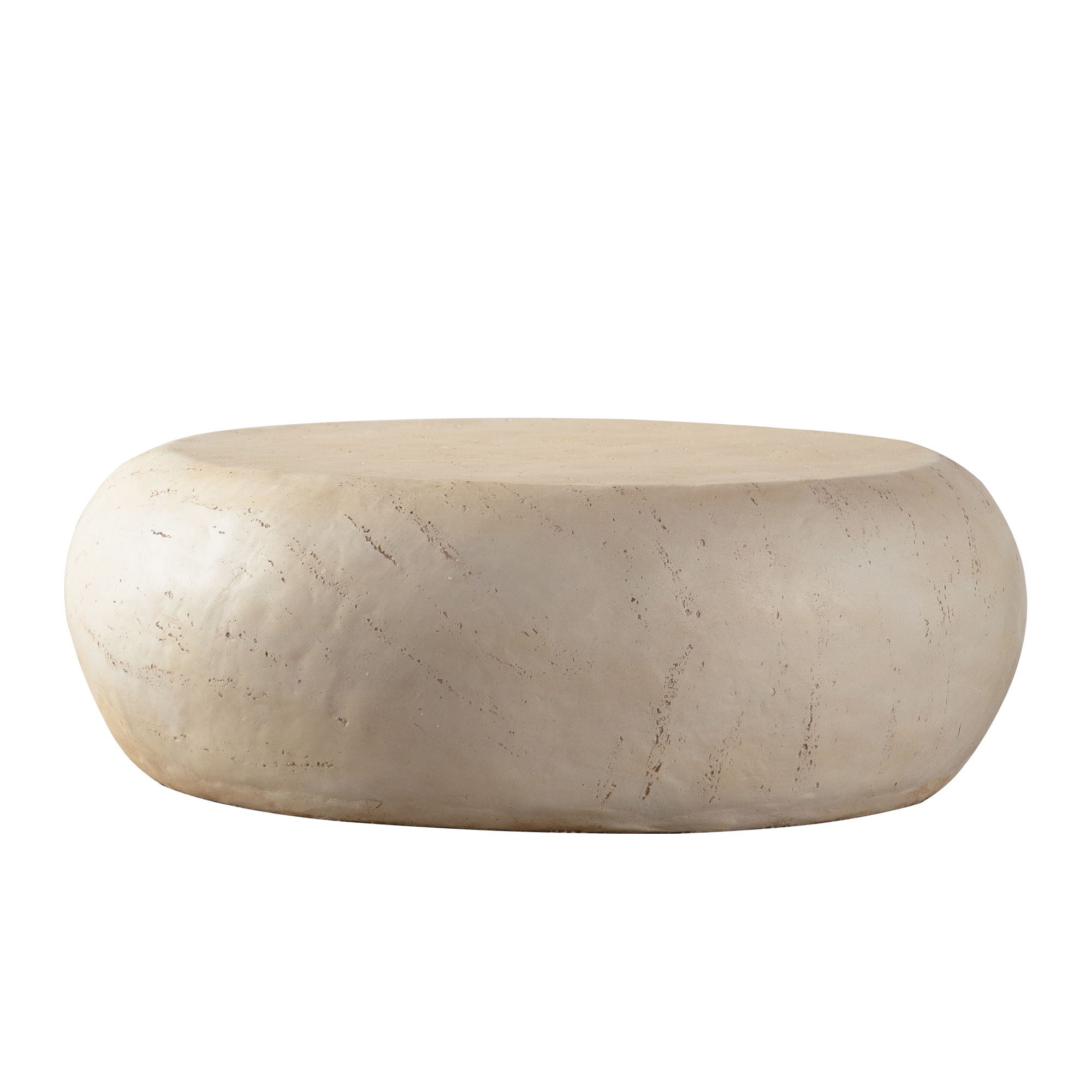 Round Coffee Table With Smooth Texture For Living Room - Light Beige