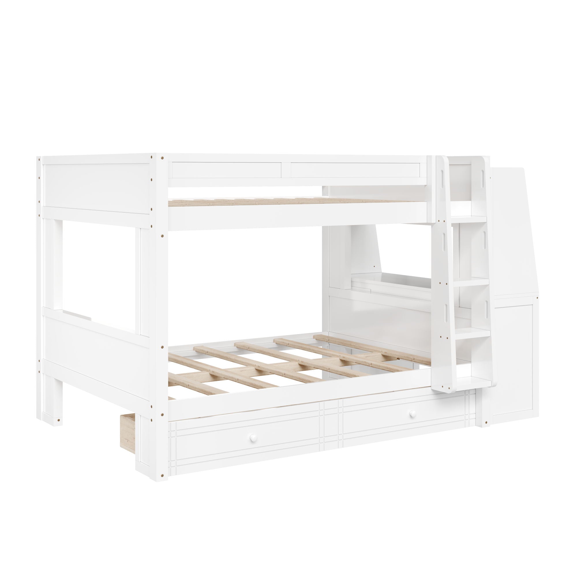 Multifunctional Bunk Bed With Desk, Bookshelves