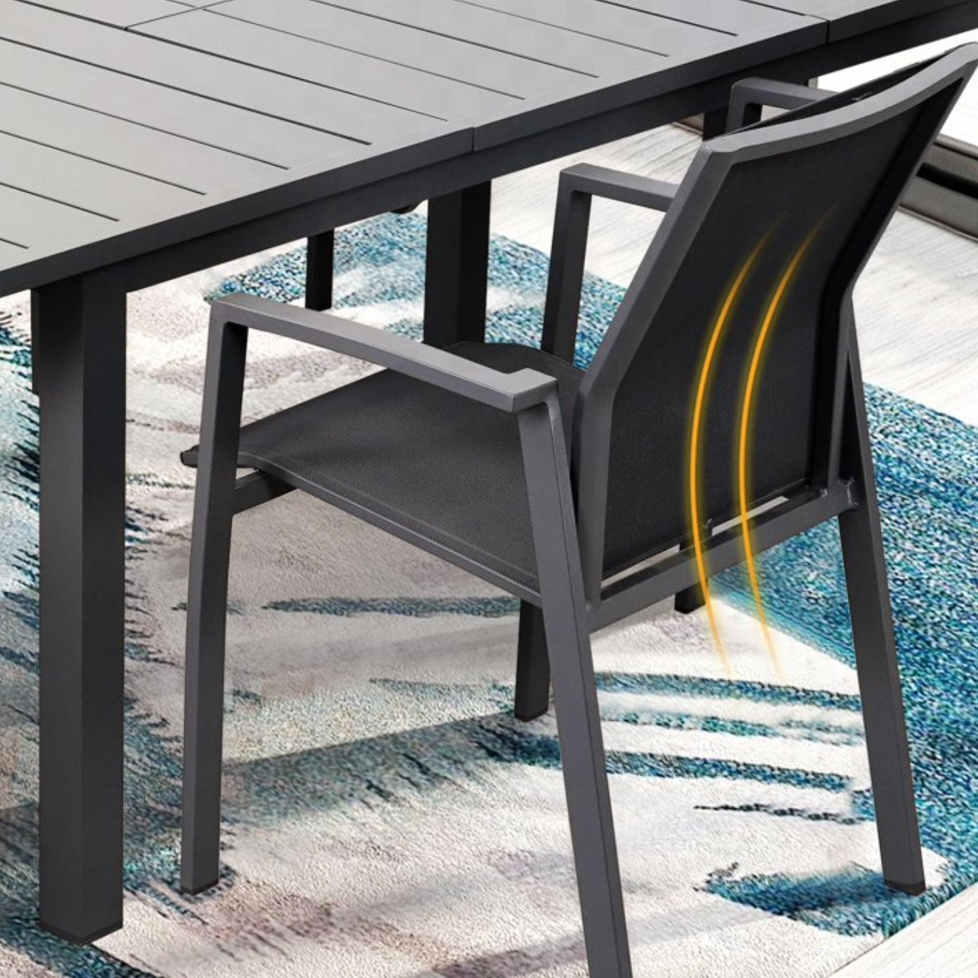 Patio Stackable Dining Chairs (Set of 4)