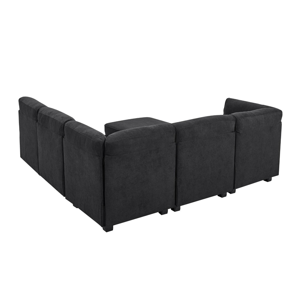 Upholstered Modular Sectional - Black