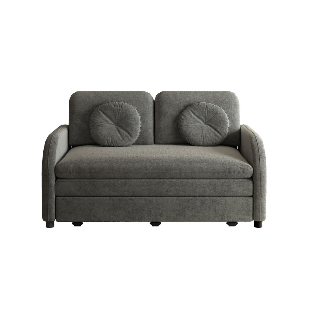 Upholstered Pull Out Couch With Side Pocket & USB Port