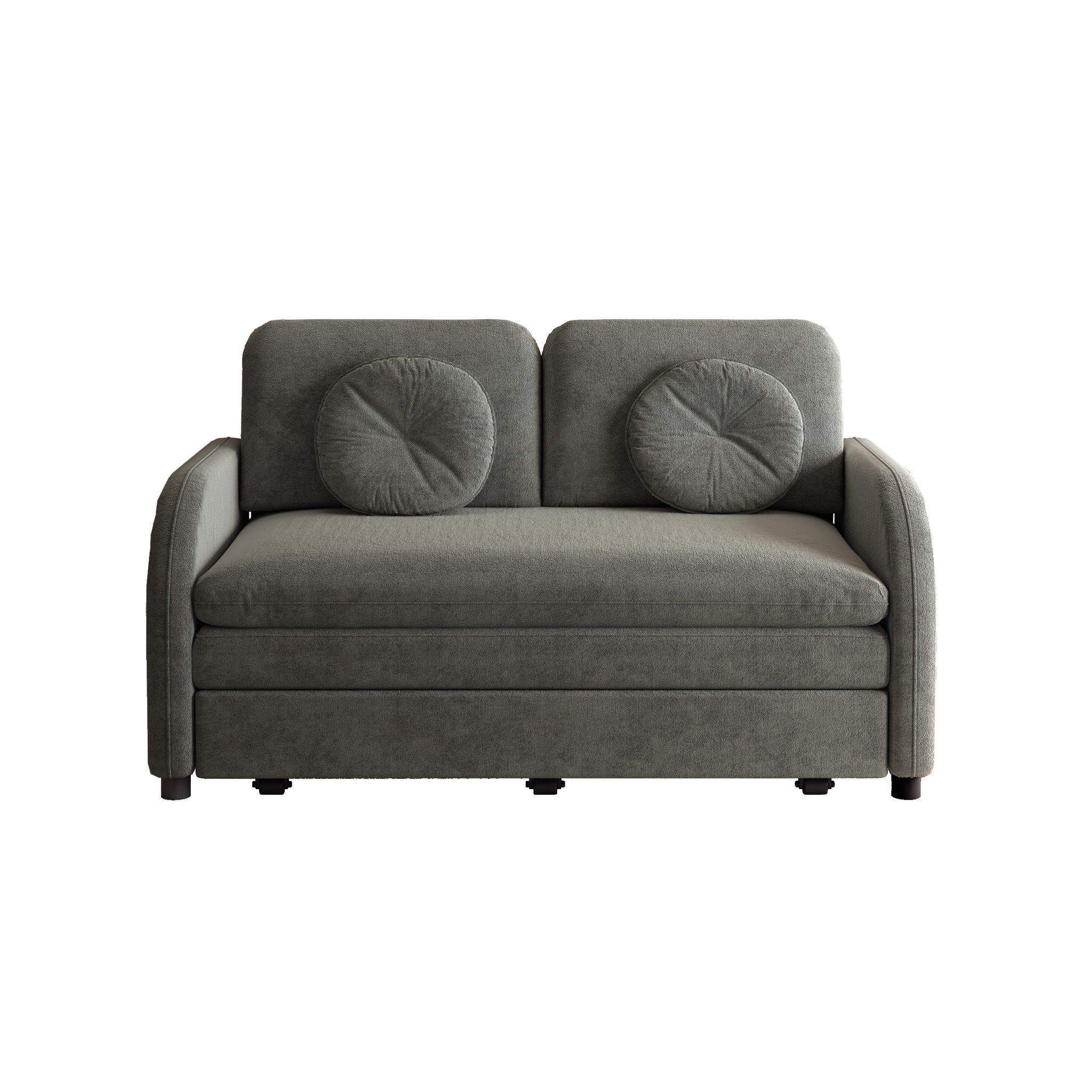 Upholstered Pull Out Couch With Side Pocket & USB Port