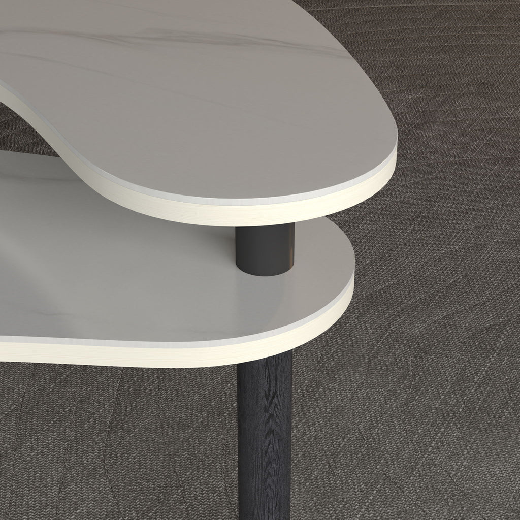 Rotatable Cocktail Table With Solid Legs, 360 Degree Rotating