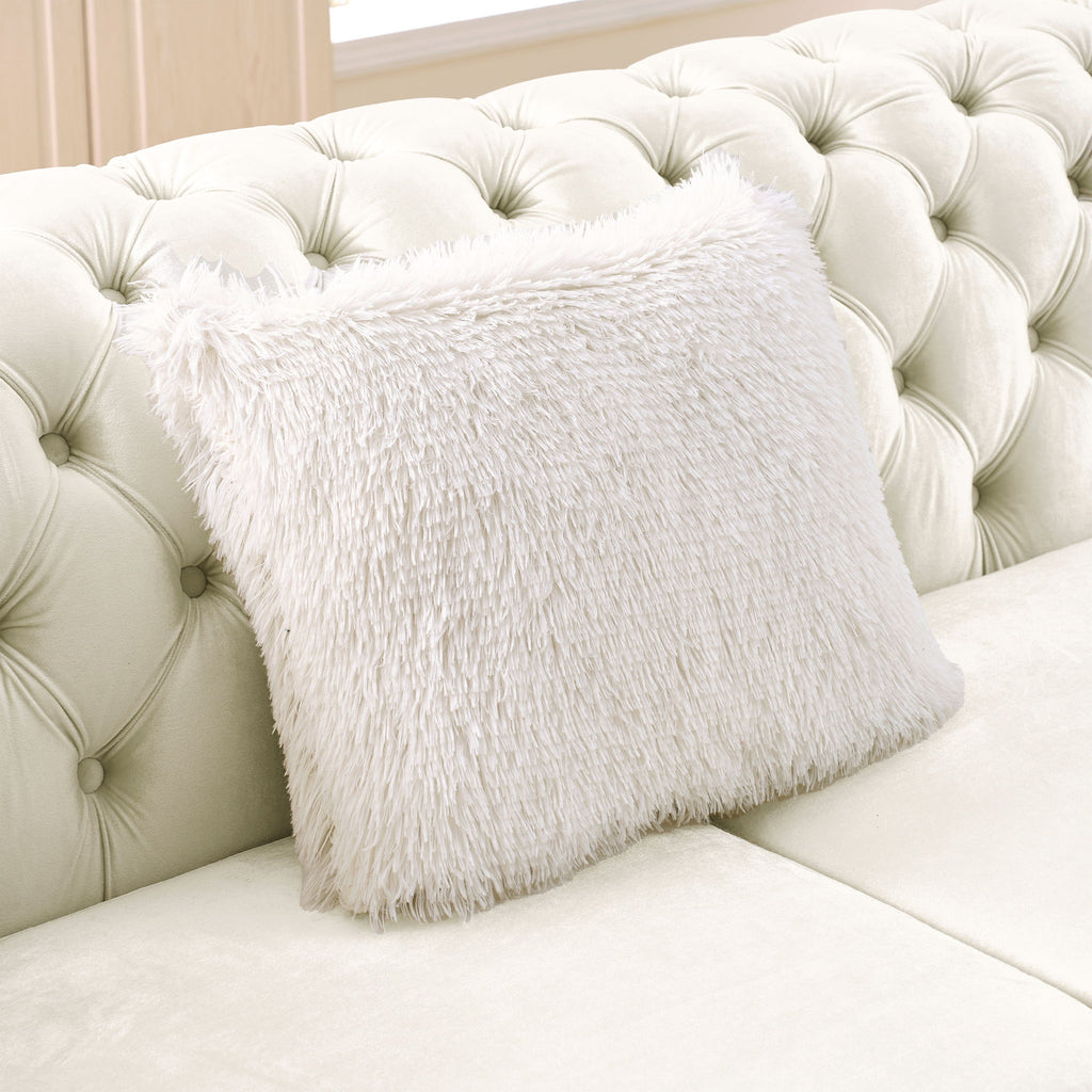 L Shaped Chesterfield Sectional Sofa With Stainless Steel Accents