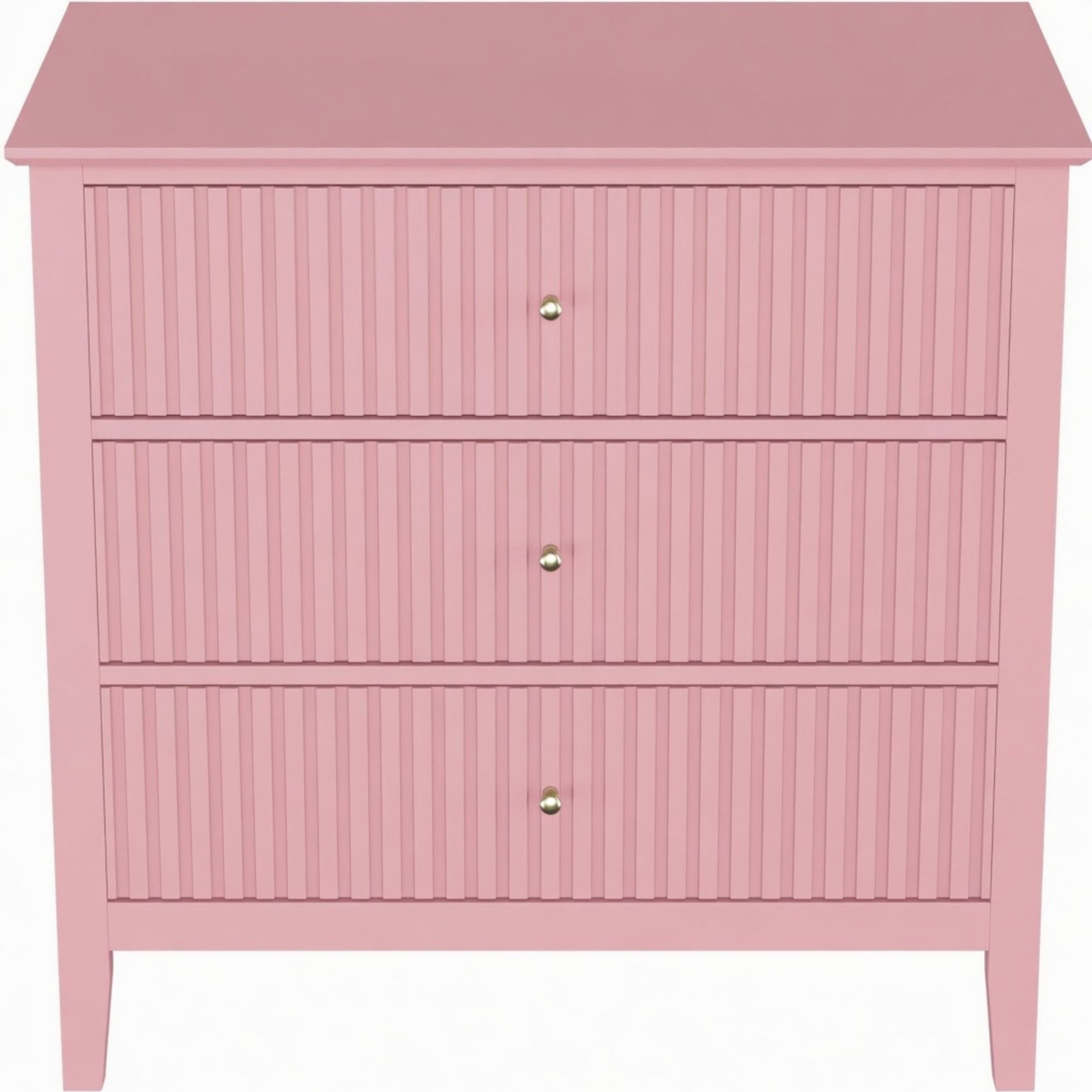 Fluted 3 Drawer Nightstand With Soft Close Slides