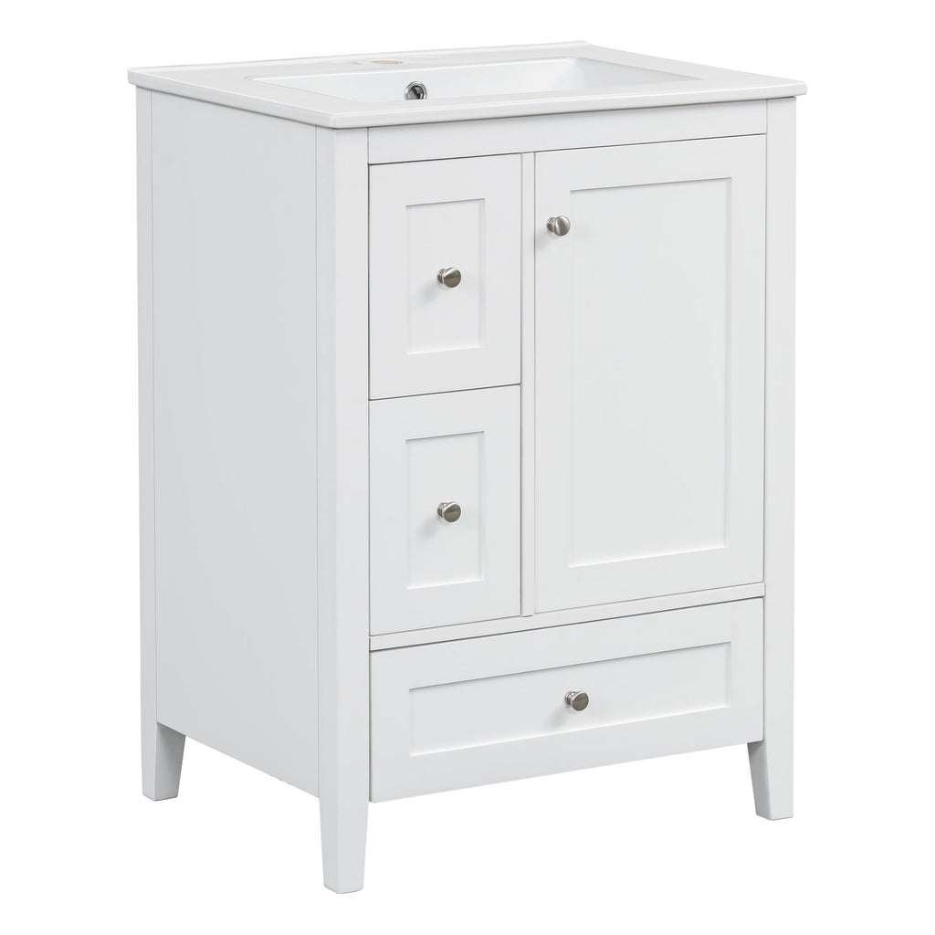 Modern Bathroom Vanity With Storage, Adjustable Shelf