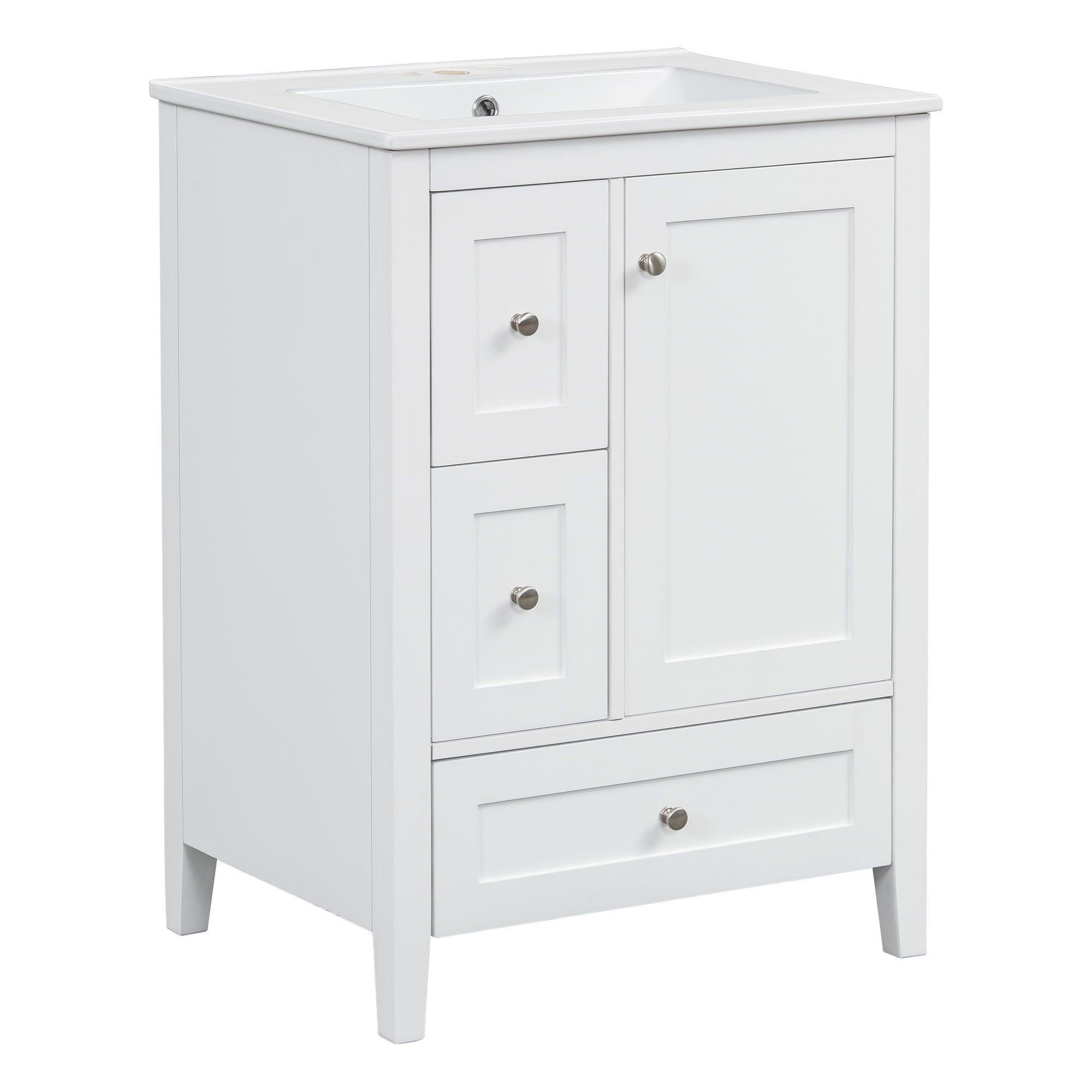 Modern Bathroom Vanity With Storage, Adjustable Shelf