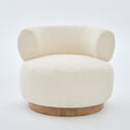 Swivel Accent Chair With Curved Backrest For Home Decor - Beige