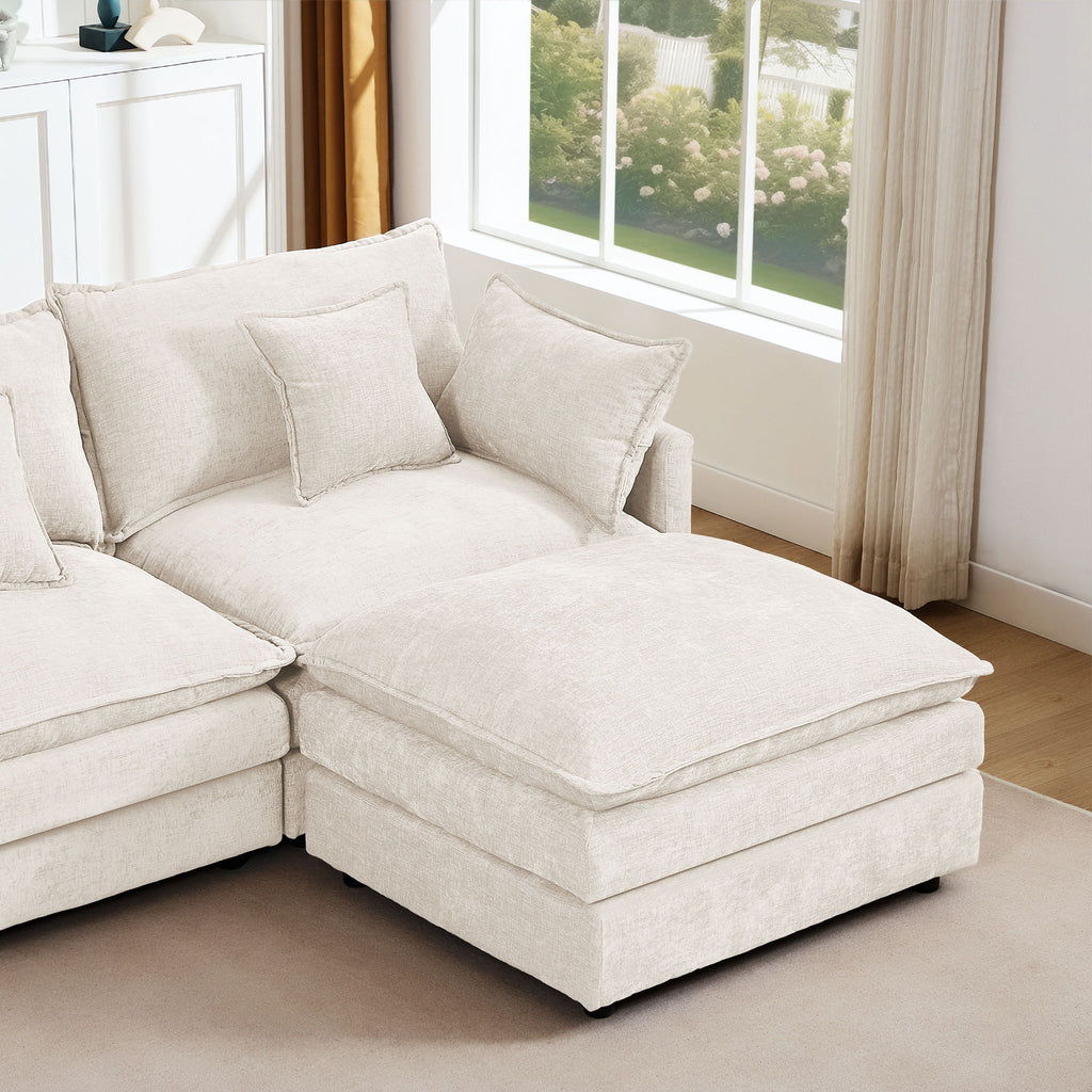 Modular U Shaped Sectional Sofa, 4 Seater Comfy Cloud Couch