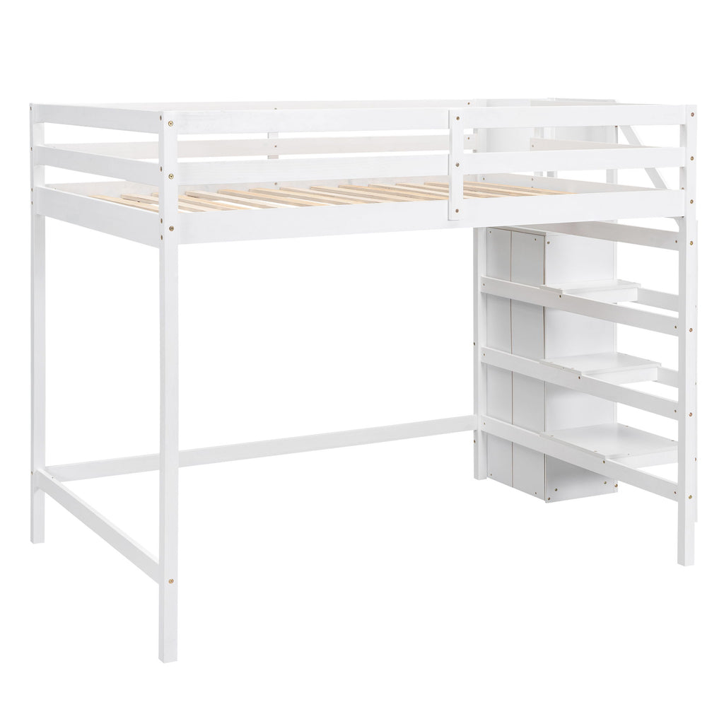 Loft Bed With Built In Storage Wardrobe And Staircase