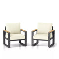 All-Weather Patio Armchairs With Thick Cushions (Set of 2)