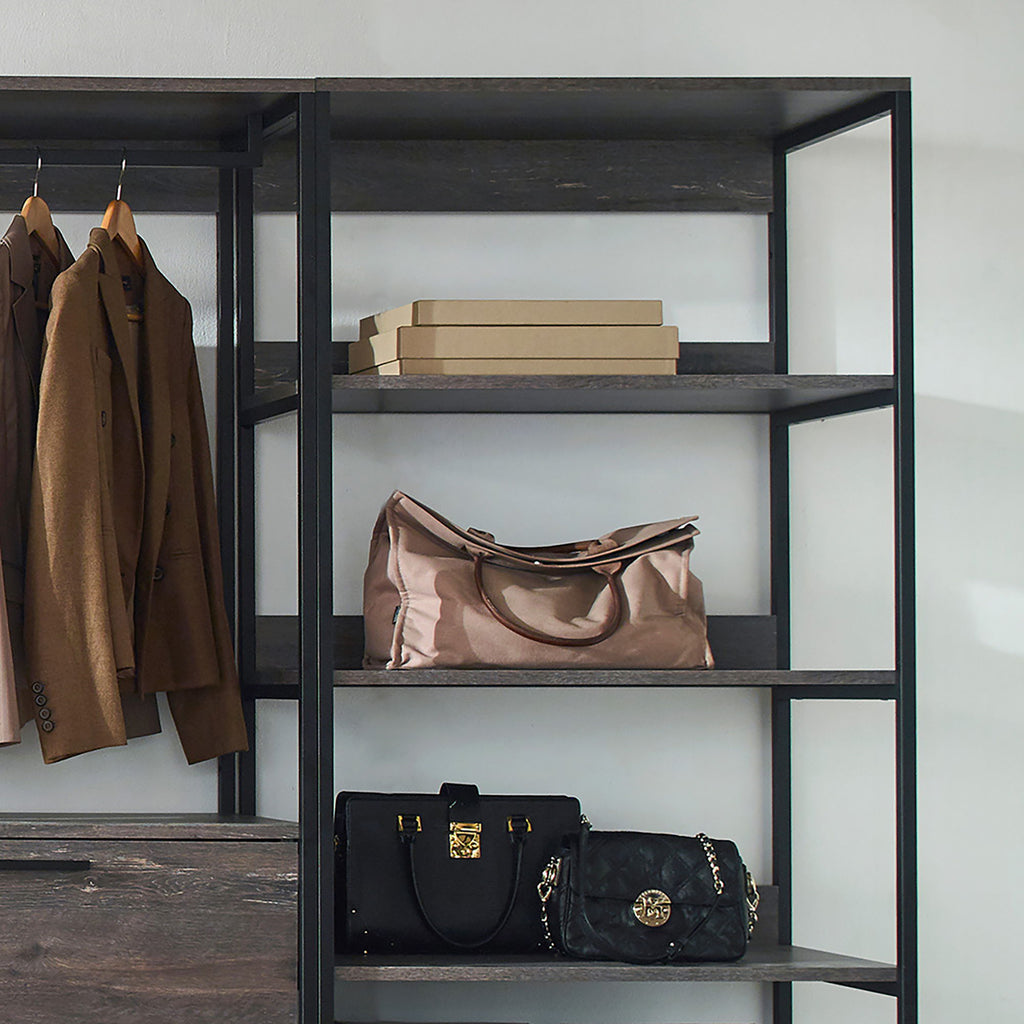 Monica - Walk-In Closet System, Extra Storage Space - Rustic