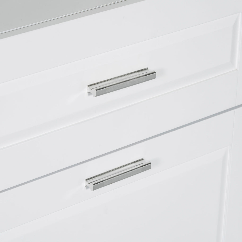 Tall Bathroom Cabinet With Tilt-Out Laundry Basket And Upper Storage