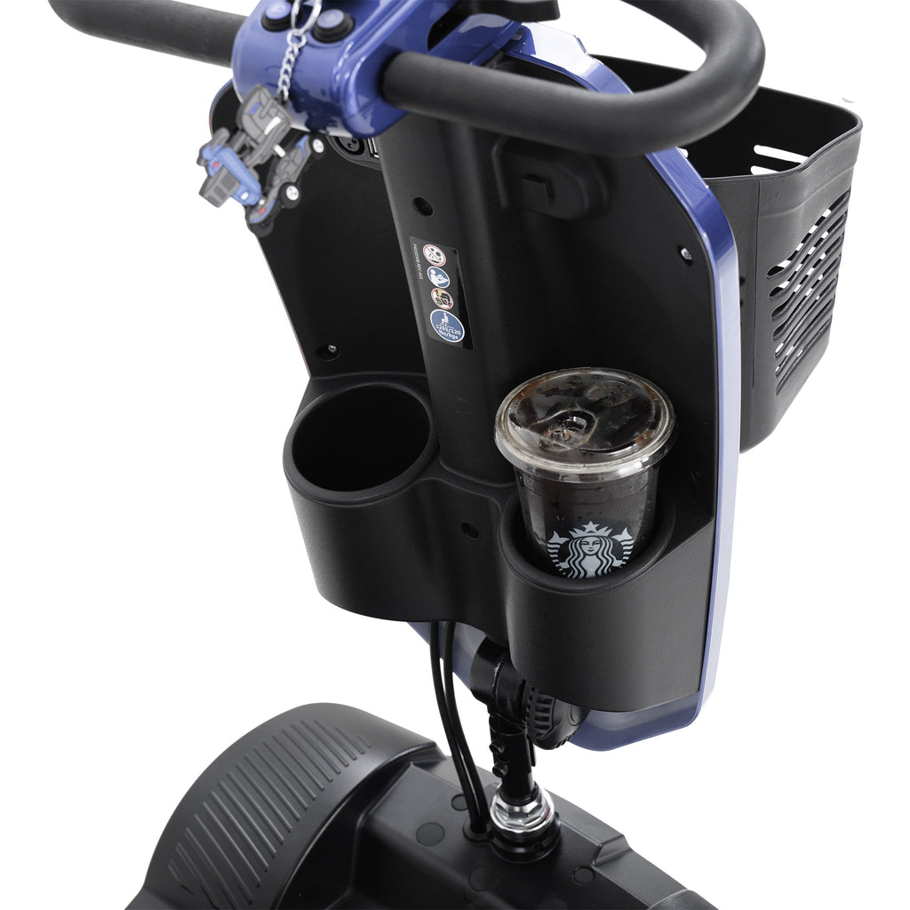 Max Plus - 4 Wheels Outdoor Compact Mobility Scooter With 2 Pieces X 20Ah Lead Acid Battery, 16 Miles, Cup Holders & USB Charger Port