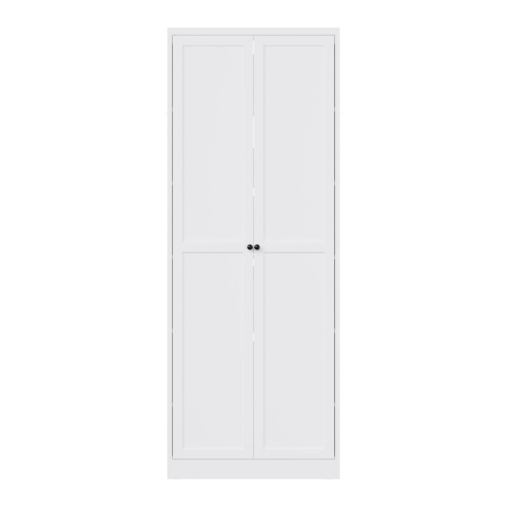 Kitchen Pantry Cabinet With Doors, Heavy-Duty Freestanding Storage Organizer With 5 Adjustable Shelves, Tool Free Assembly - White