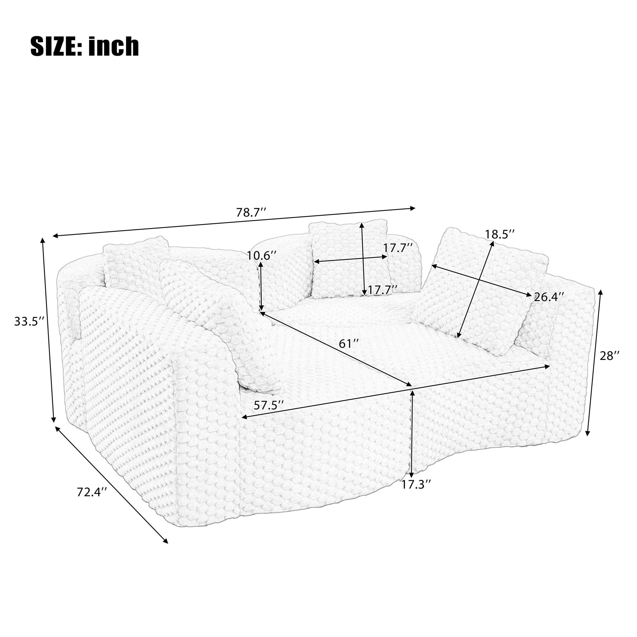 Modular Sectional Sofa With Free Combination Design