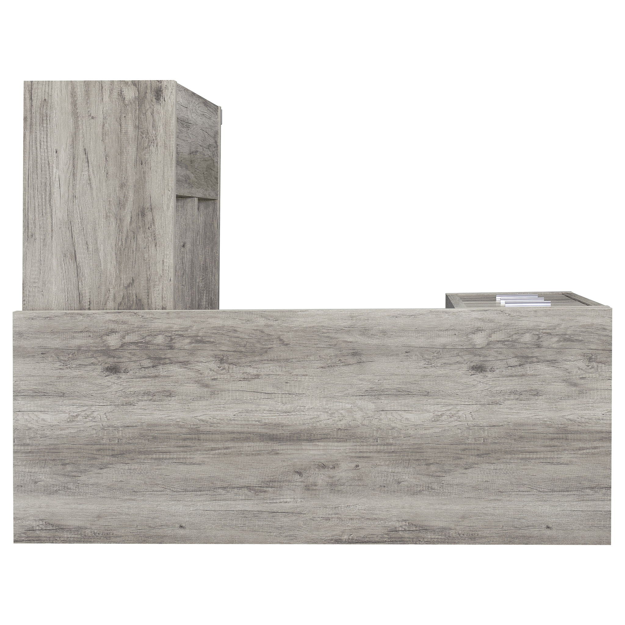 Tona - L-Shape Computer Desk With 3 Drawers And 5 Shelves