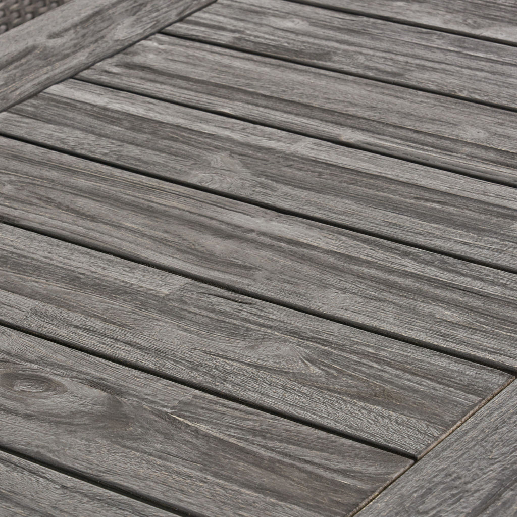 Outdoor Acacia Wood Dining Table, Sandblast Finish
