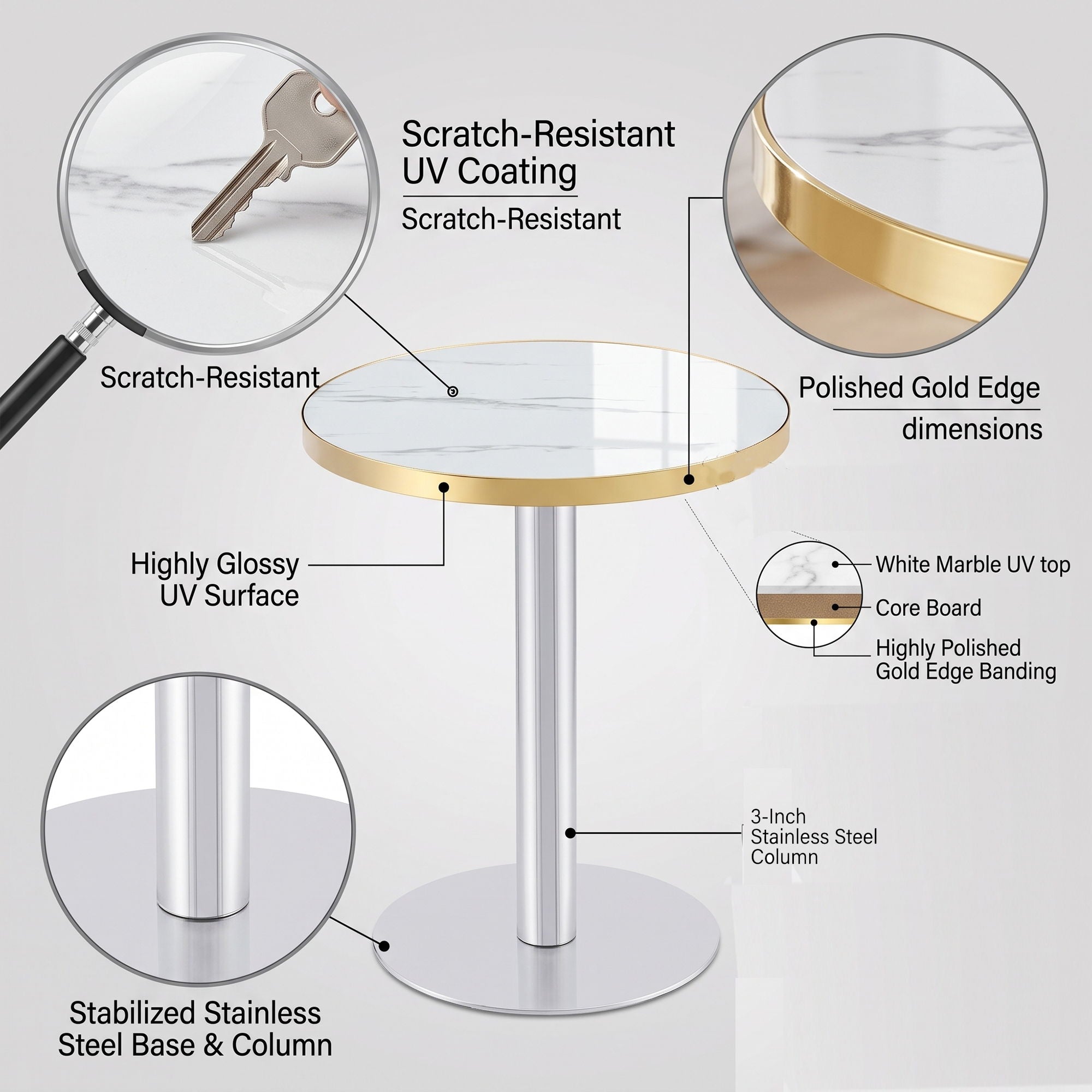 Elegant Modern Round Bistro Table