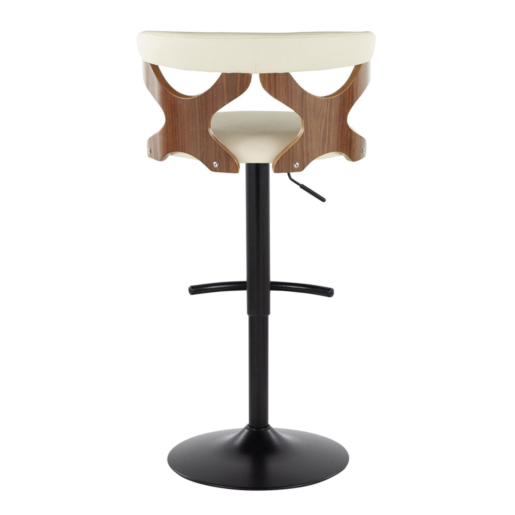Gardenia - Contemporary Adjustable Barstool, Swivel With Rounded T Footrest (Set of 2)