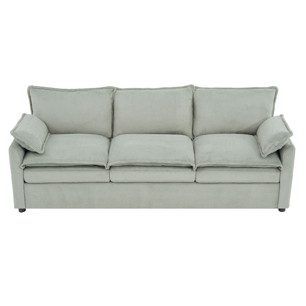 Modern 3 Seater Sofa With Side Storage Pockets For Living Room