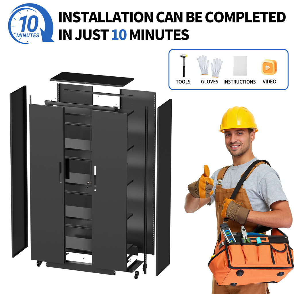 Heavy Duty Rolling Cabinet With Lock, Garage Storage Cabinet, 4 Adjustable Shelves For Tool Organization