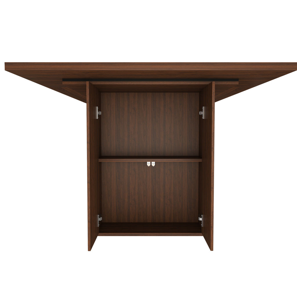 Rectangular Dining Table With Storage Base - Walnut