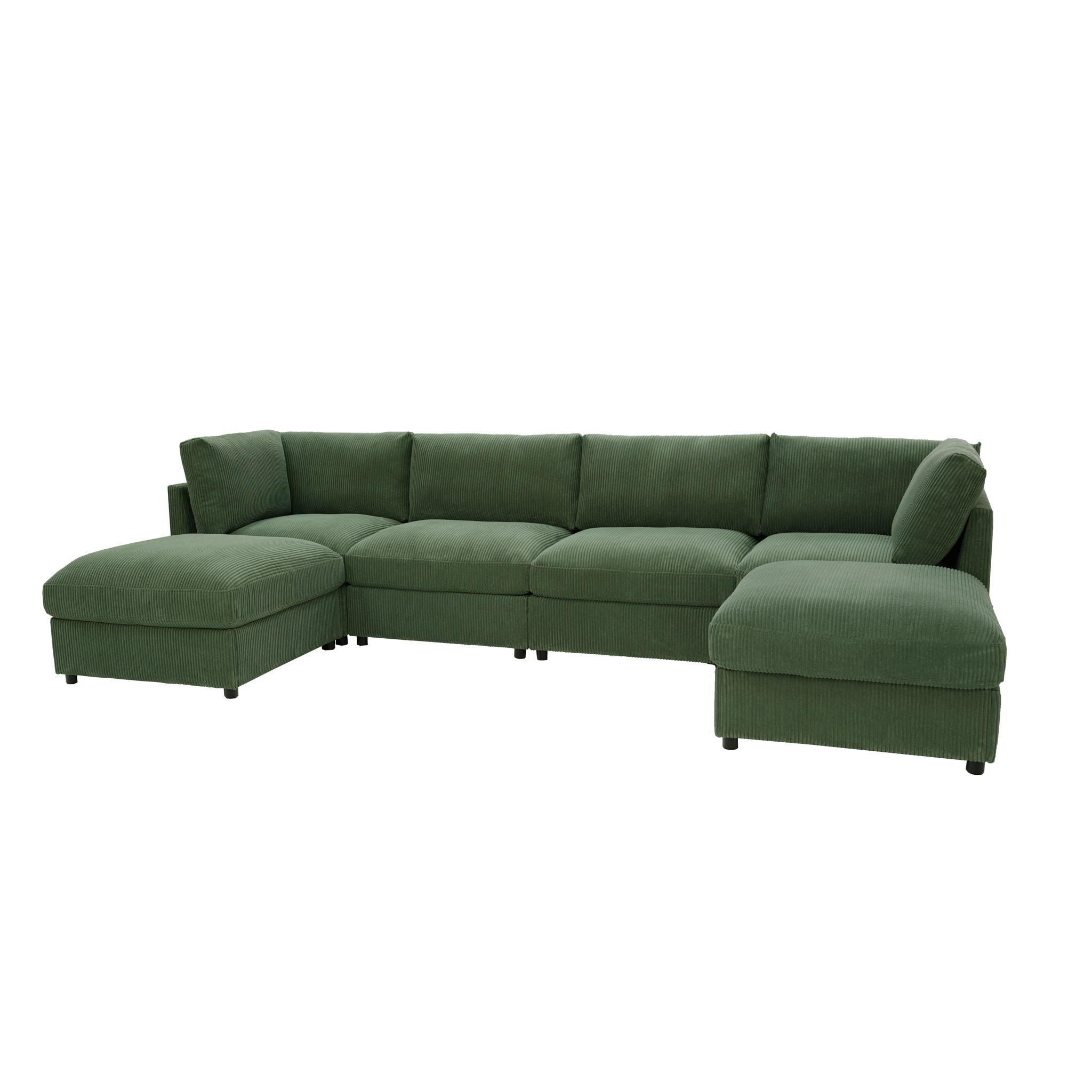 Reversible Modular Sectional With Custom Configuration And Premium Upholstery - Dark Green