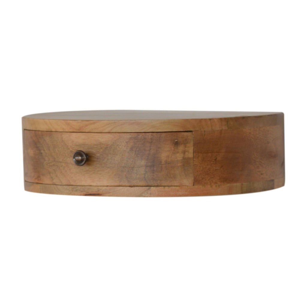Wall Mounted Rounded Nightstand - Oak
