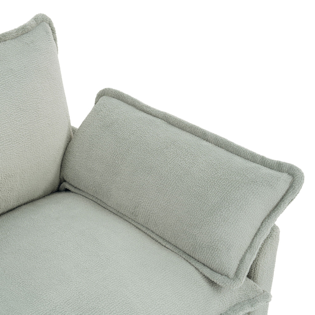 Modern Loveseat Sofa, Upholstered Couch With Side Storage Pockets