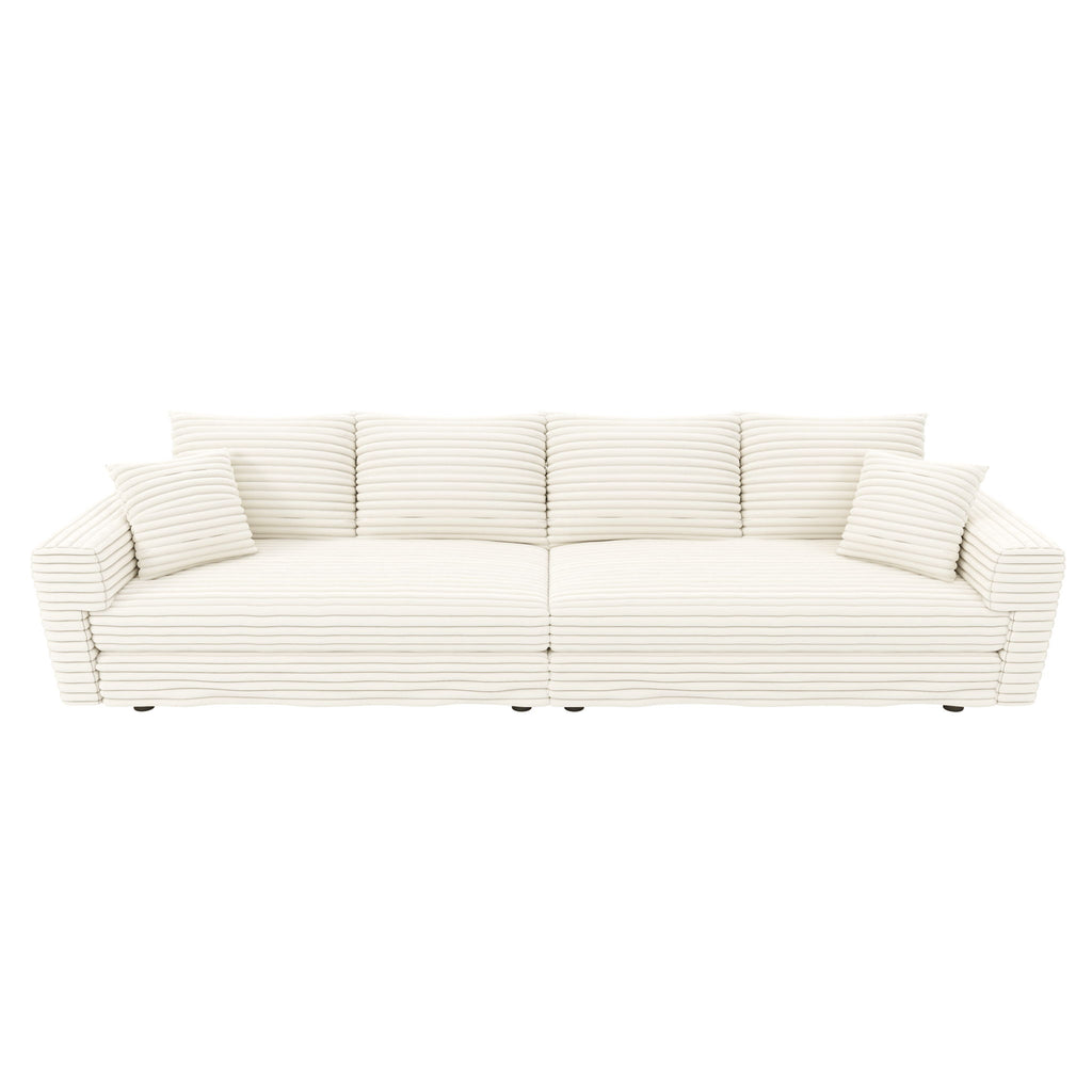4 Seat Sofa, Modern Comfy Upholstered Sofa Cloud Couch, Deep Seat Couches With Soft Pillows