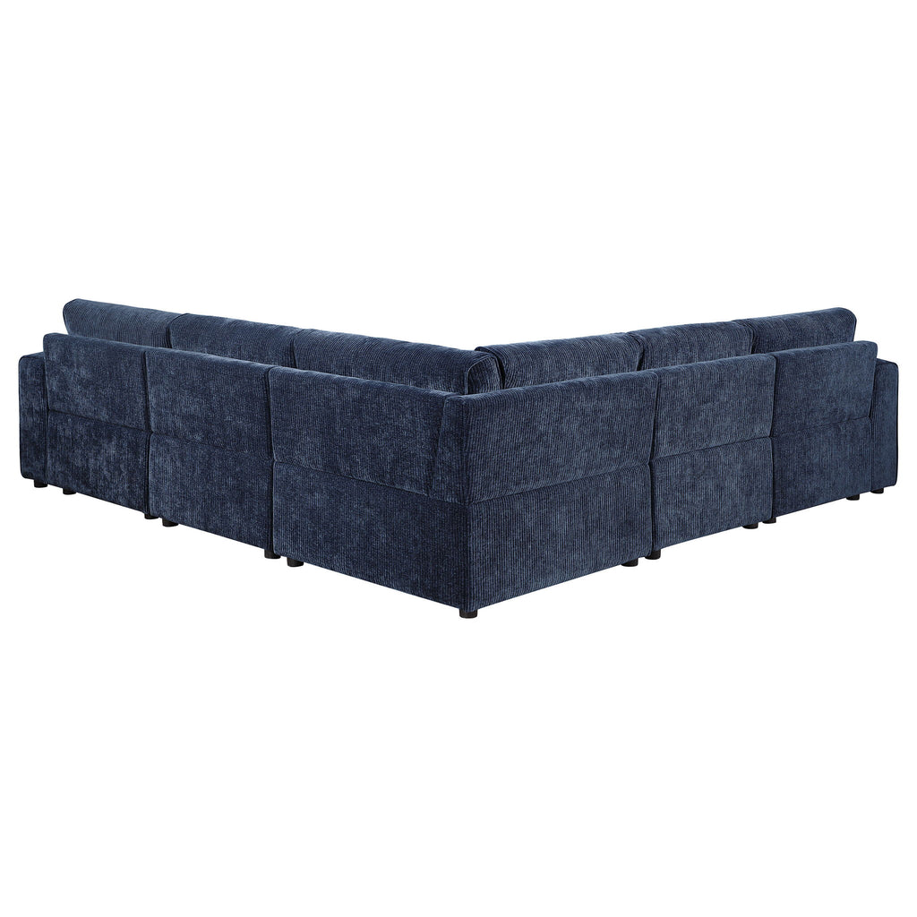 Azure - 5 Piece Upholstered Modular Sectional Sofa - Blue