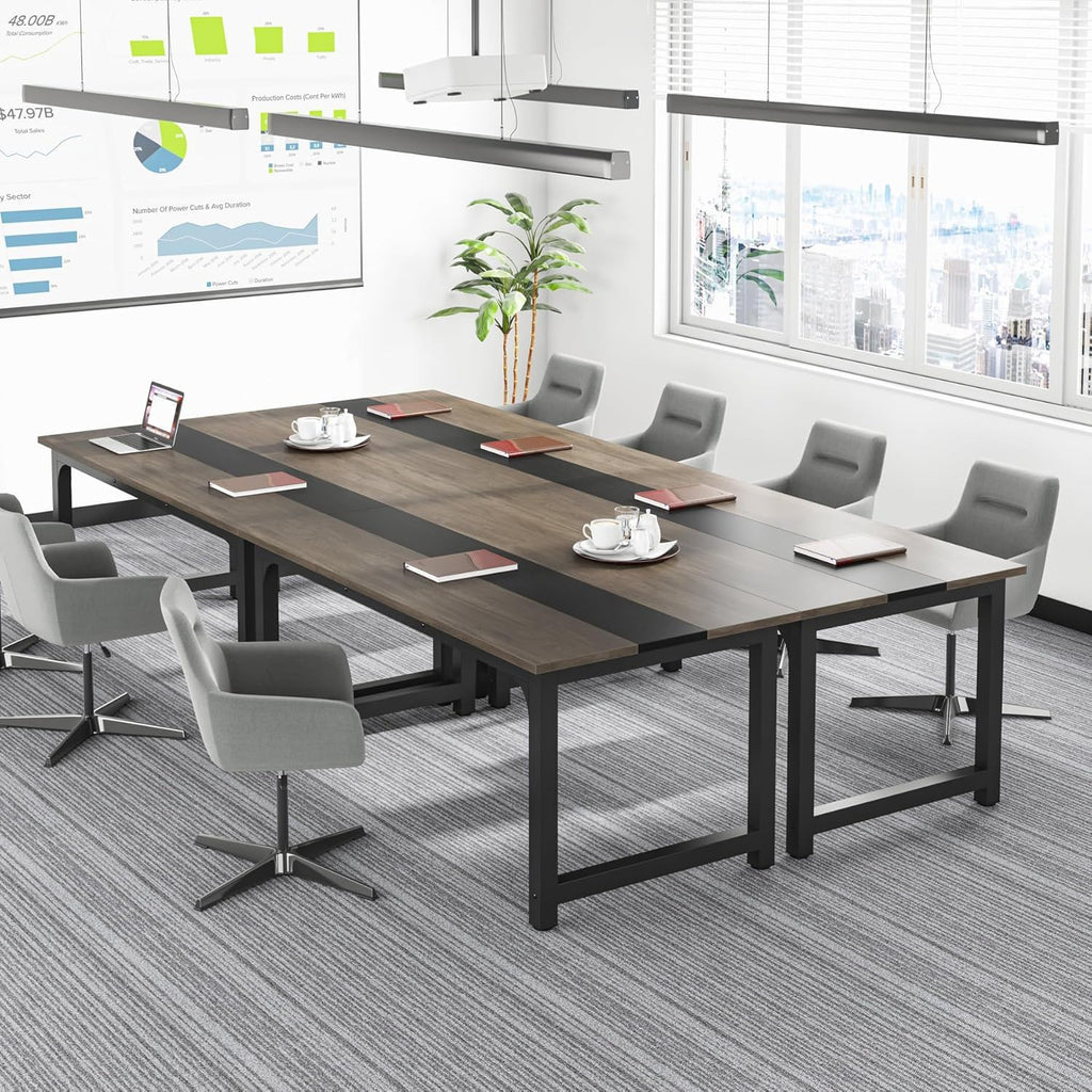 Large Computer Desk With Steel Frame For Home Office Workstation