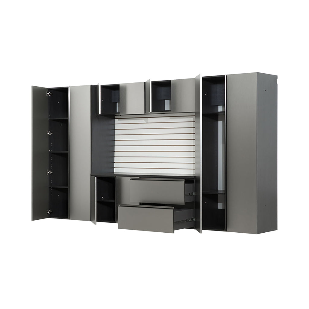 Nova Series - Garage Cabinet Set A With Soft Closing Doors - Metallic Gray
