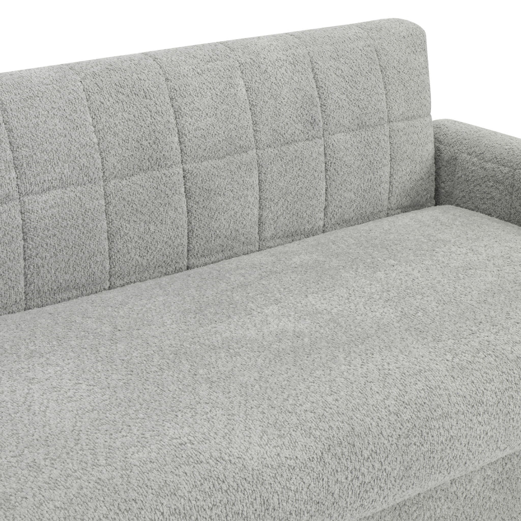 Modern Loveseat Sofa, 2 Seater With Square Arms For Living Room